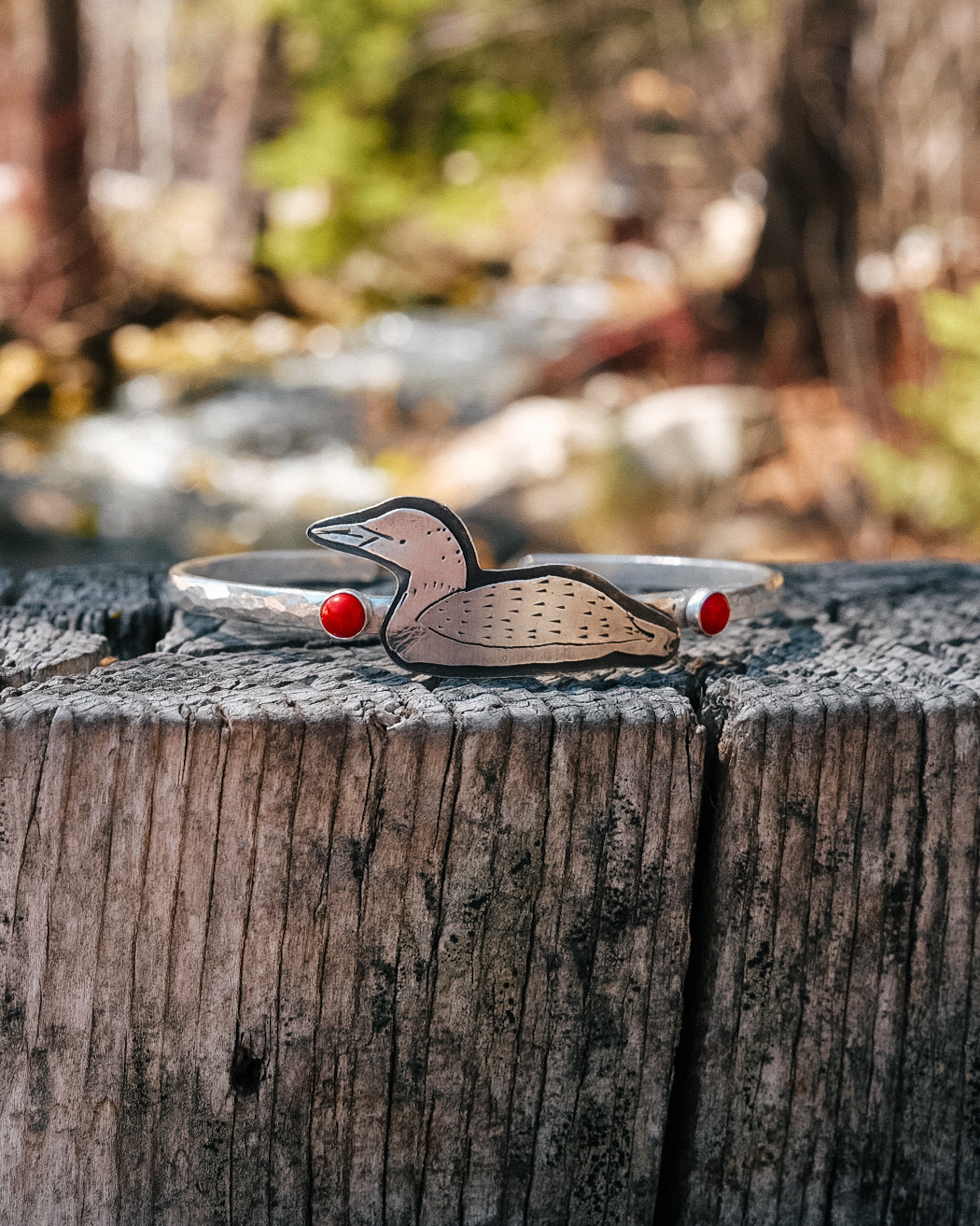 Loon Cuff || Red Coral || 6''