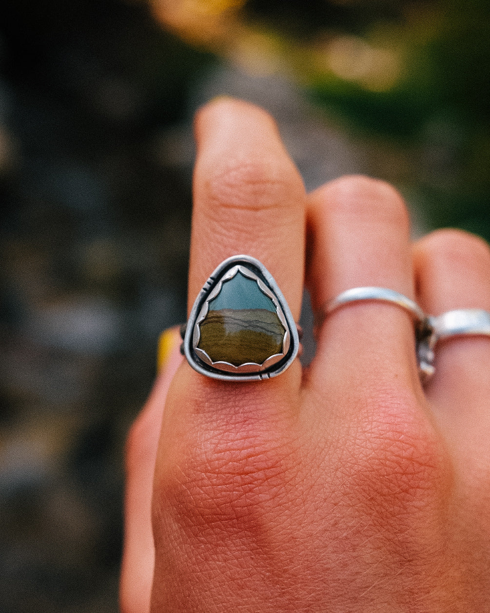 Picture Jasper Ring || 7.75