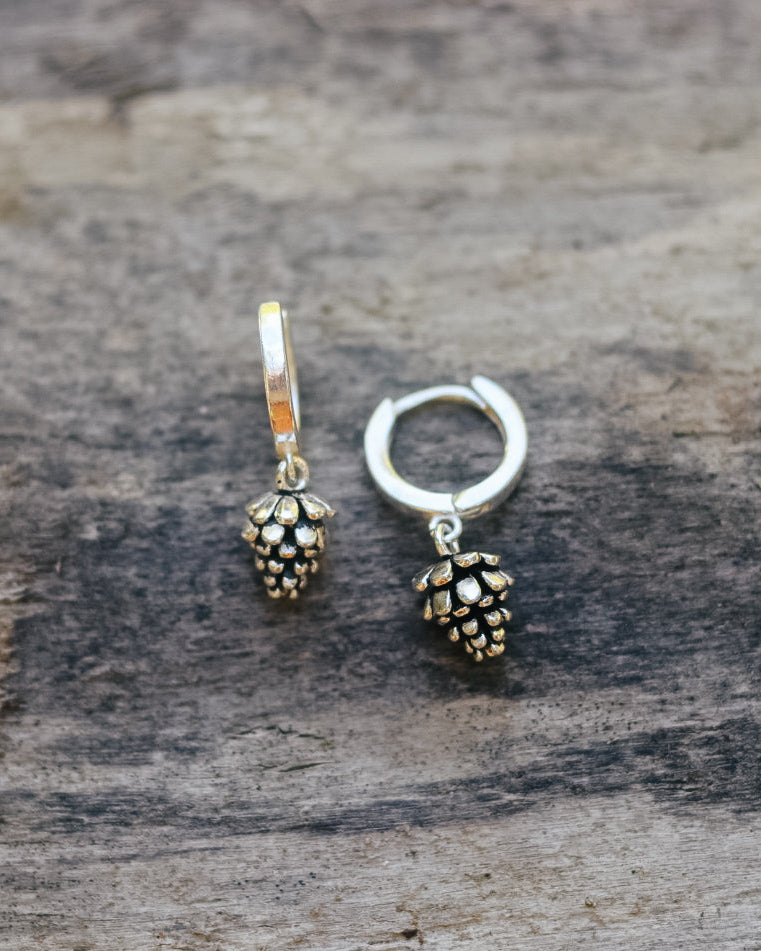 Pinecone Huggie Hoop Earrings
