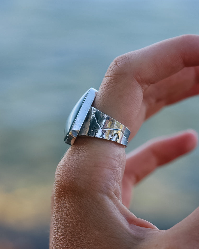 Gary Green Jasper Ring || Mountain Range Band ||8