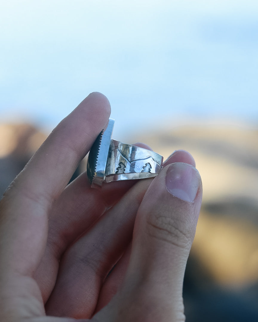 Gary Green Jasper Ring || Mountain Range Band ||8