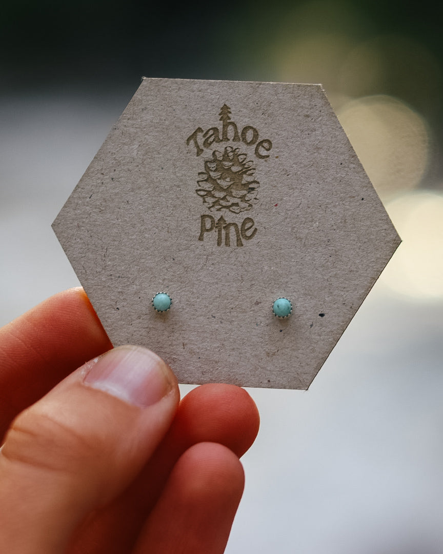 3mm Mexican Turquoise Studs