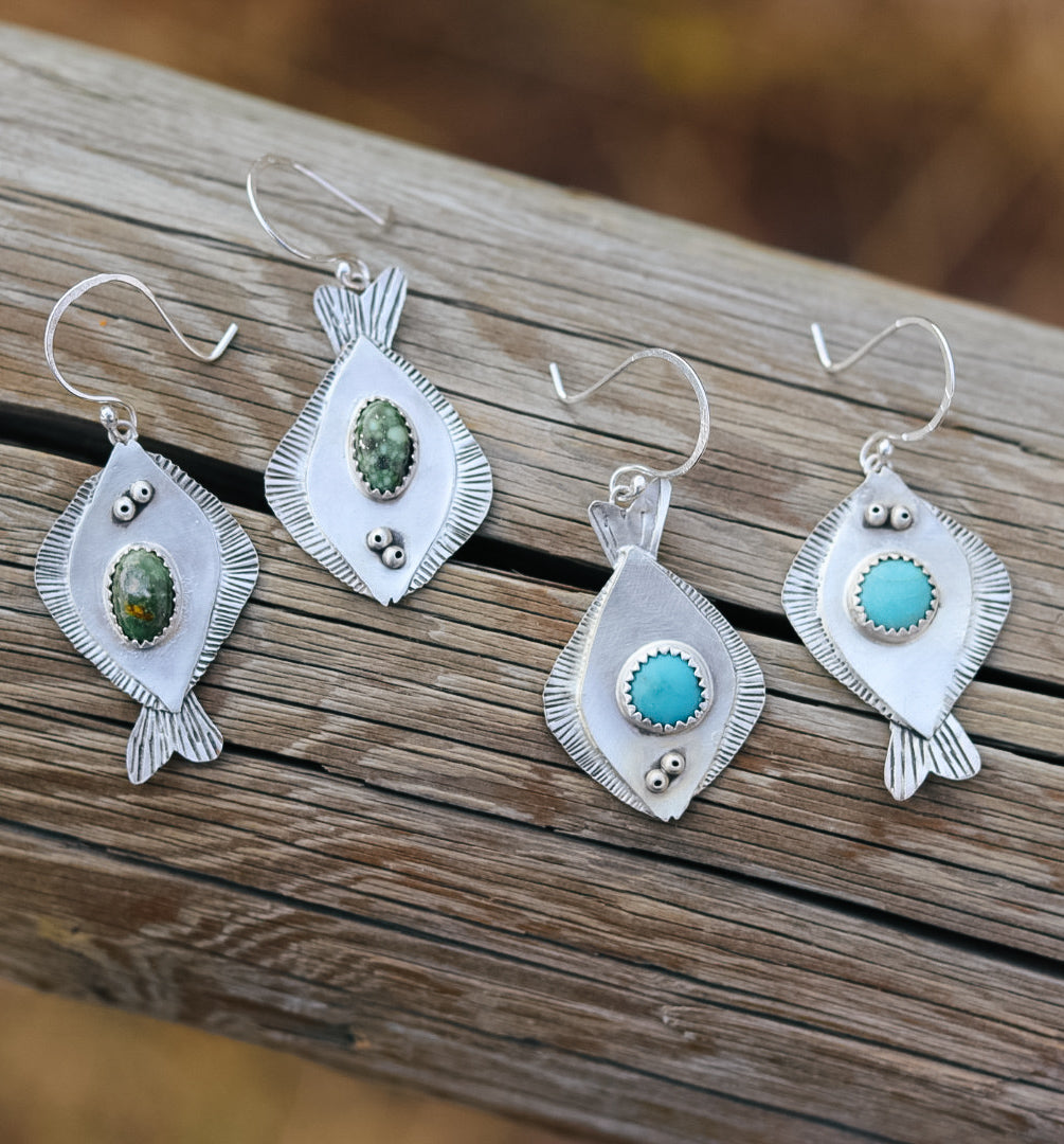 Halibut Earrings || Lone Mountain Turquoise