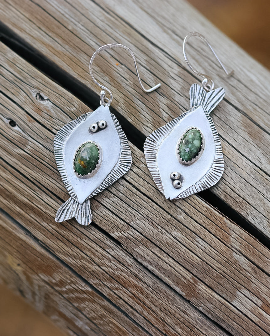 Halibut Earrings || Sonoran Gold Turquoise