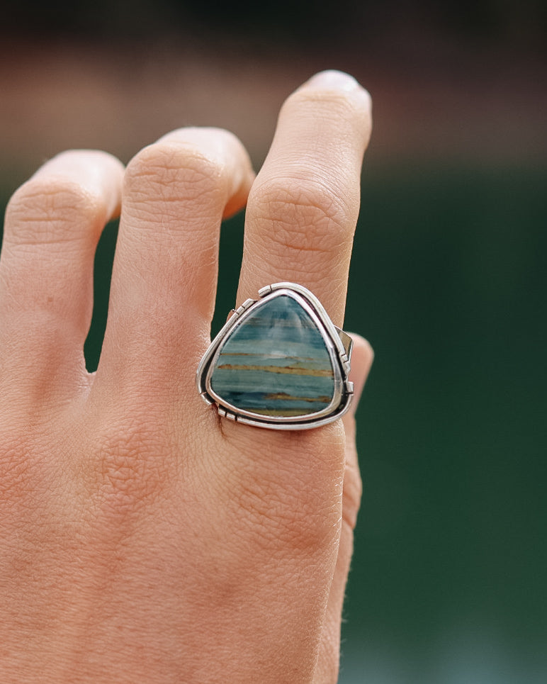 Moose Caboose Ring || Gary Green Jasper || 8
