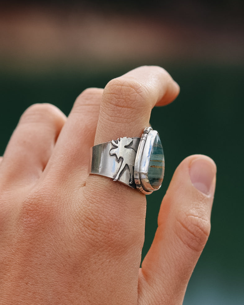 Moose Caboose Ring || Gary Green Jasper || 8