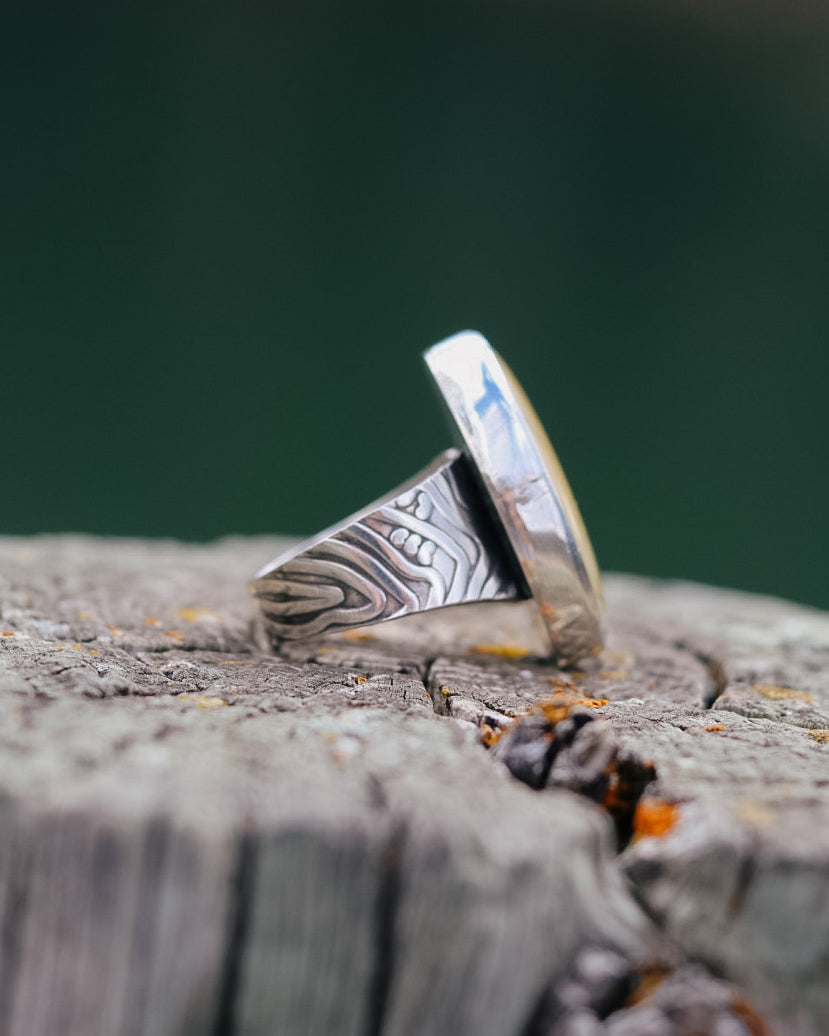 Royston Ribbon Turquoise Ripple Ring || 9-9.25