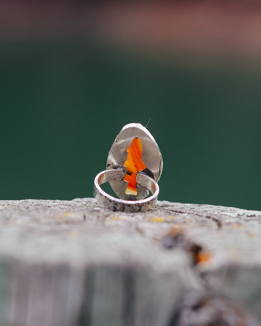 Montana Agate Trout Ring || 8