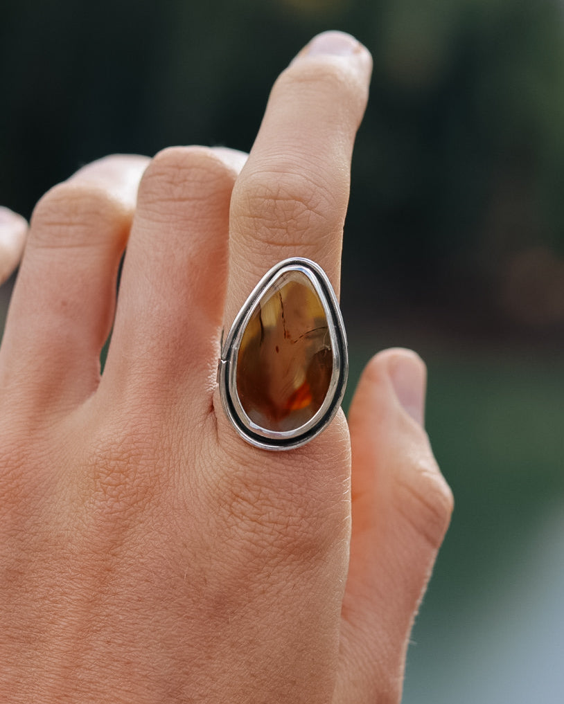 Montana Agate Trout Ring || 7.5