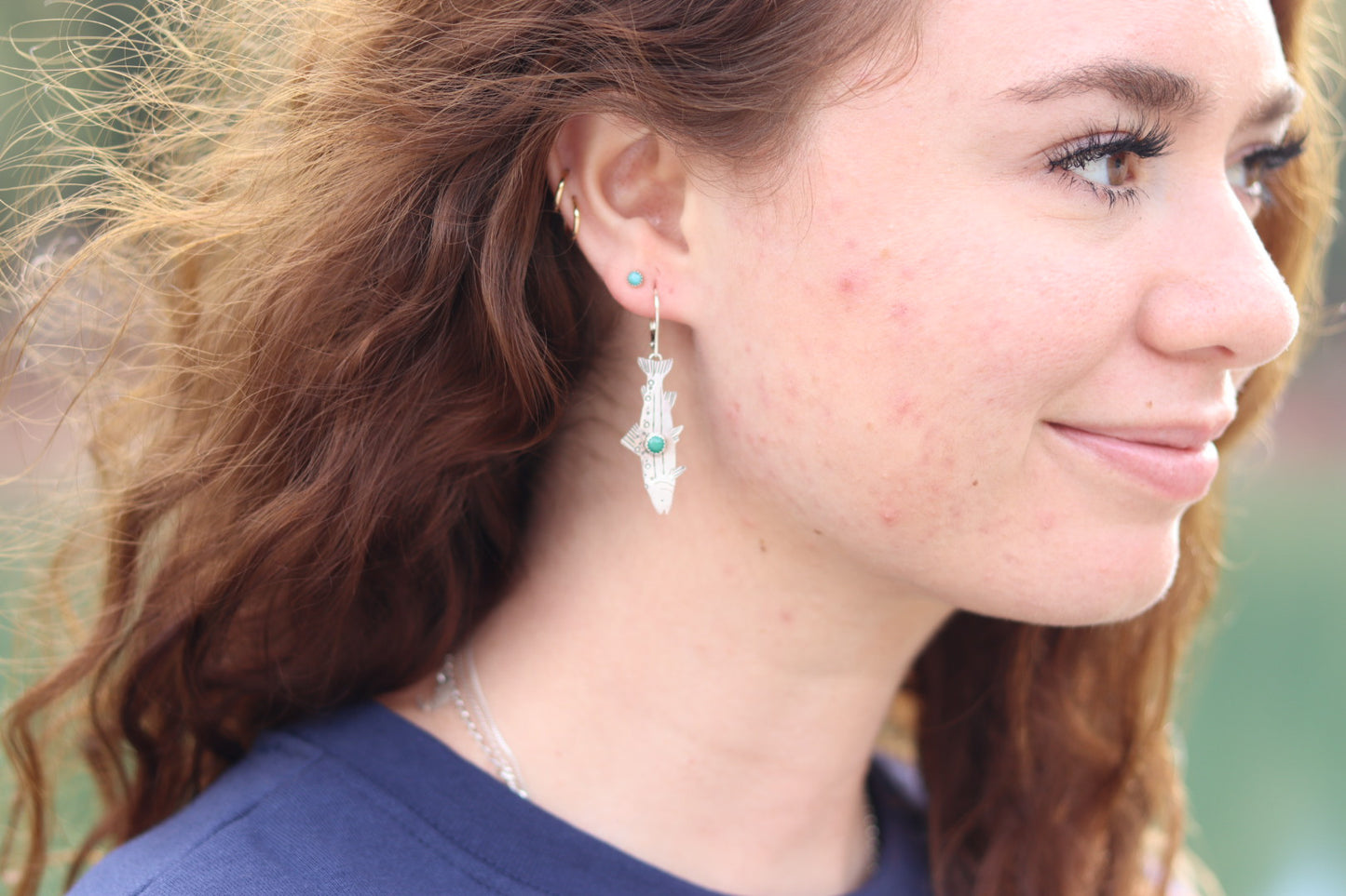 Tahoe Trout Earrings || Lone Mountain Turquoise