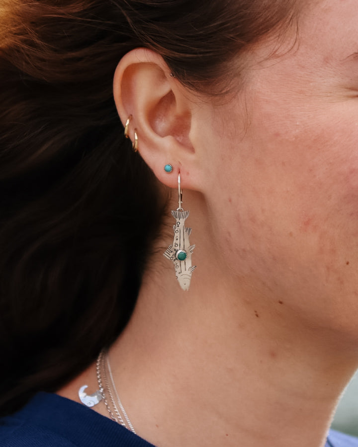 Tahoe Trout Earrings || Lone Mountain Turquoise