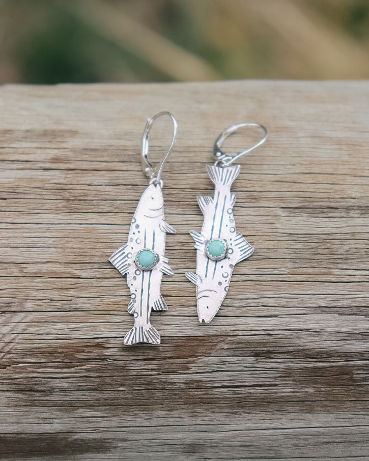Tahoe Trout Earrings || Lone Mountain Turquoise