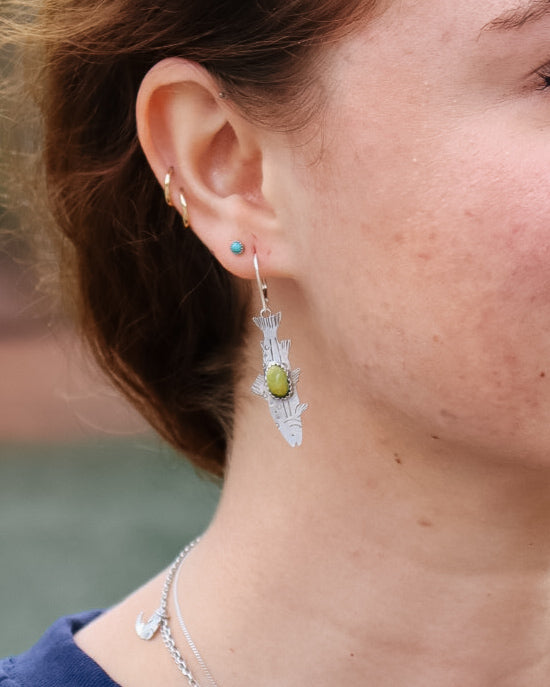 Tahoe Trout Earrings|| Sonoran Gold Turquoise