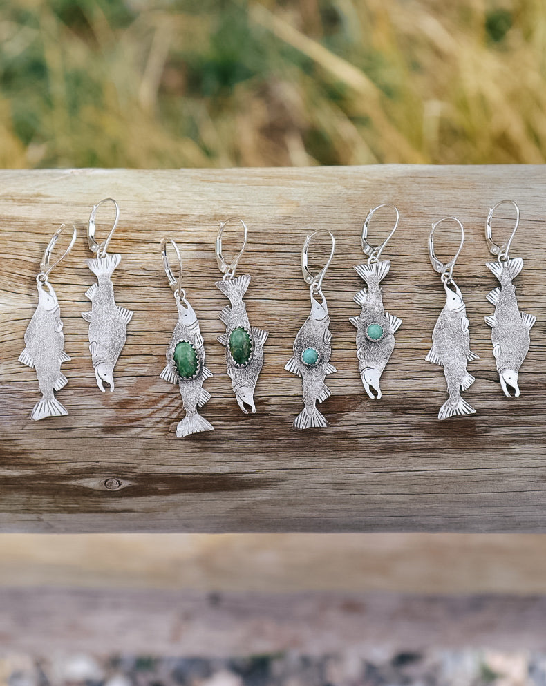 Kokanee Salmon Earrings || Sonoran Gold Turquoise