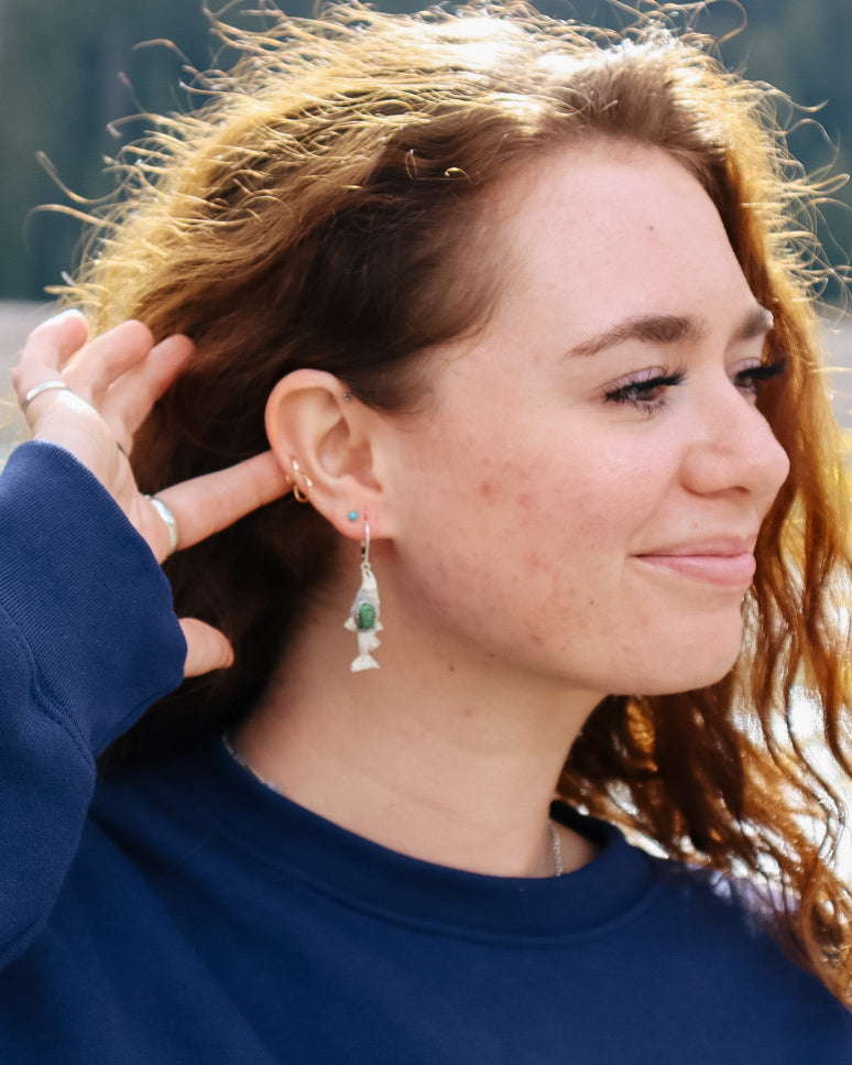 Kokanee Salmon Earrings || Sonoran Gold Turquoise