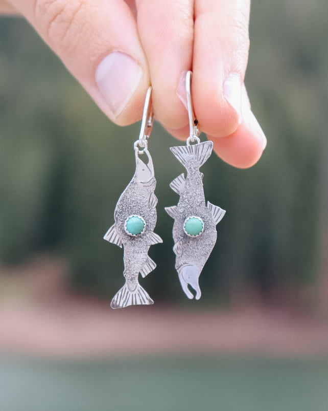 Kokanee Salmon Earrings || Lone Mountain Turquoise