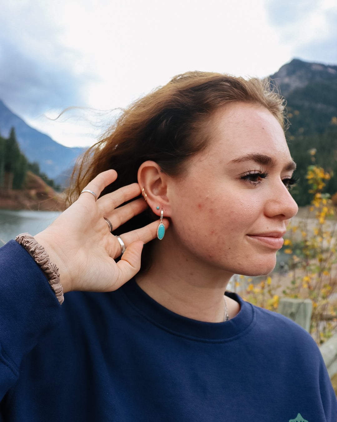 Lone Mountain Turquoise Huggies
