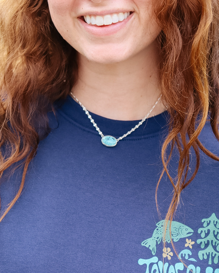 Stevie Necklace || White Water Turquoise