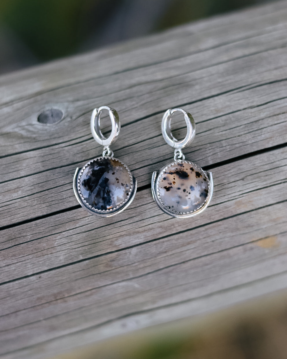 Montana Agate Full Moon Huggies