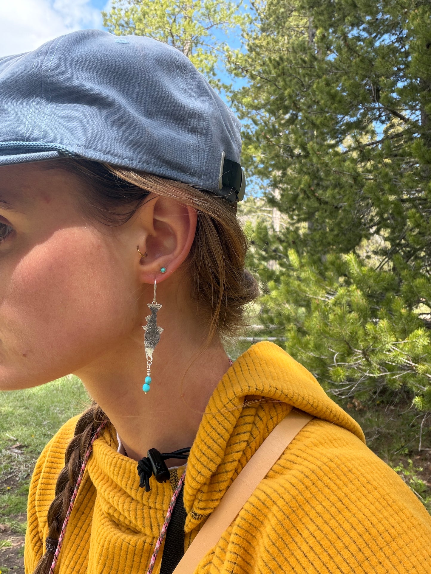 Kokanee salmon Earrings || Blue Ride Turquoise