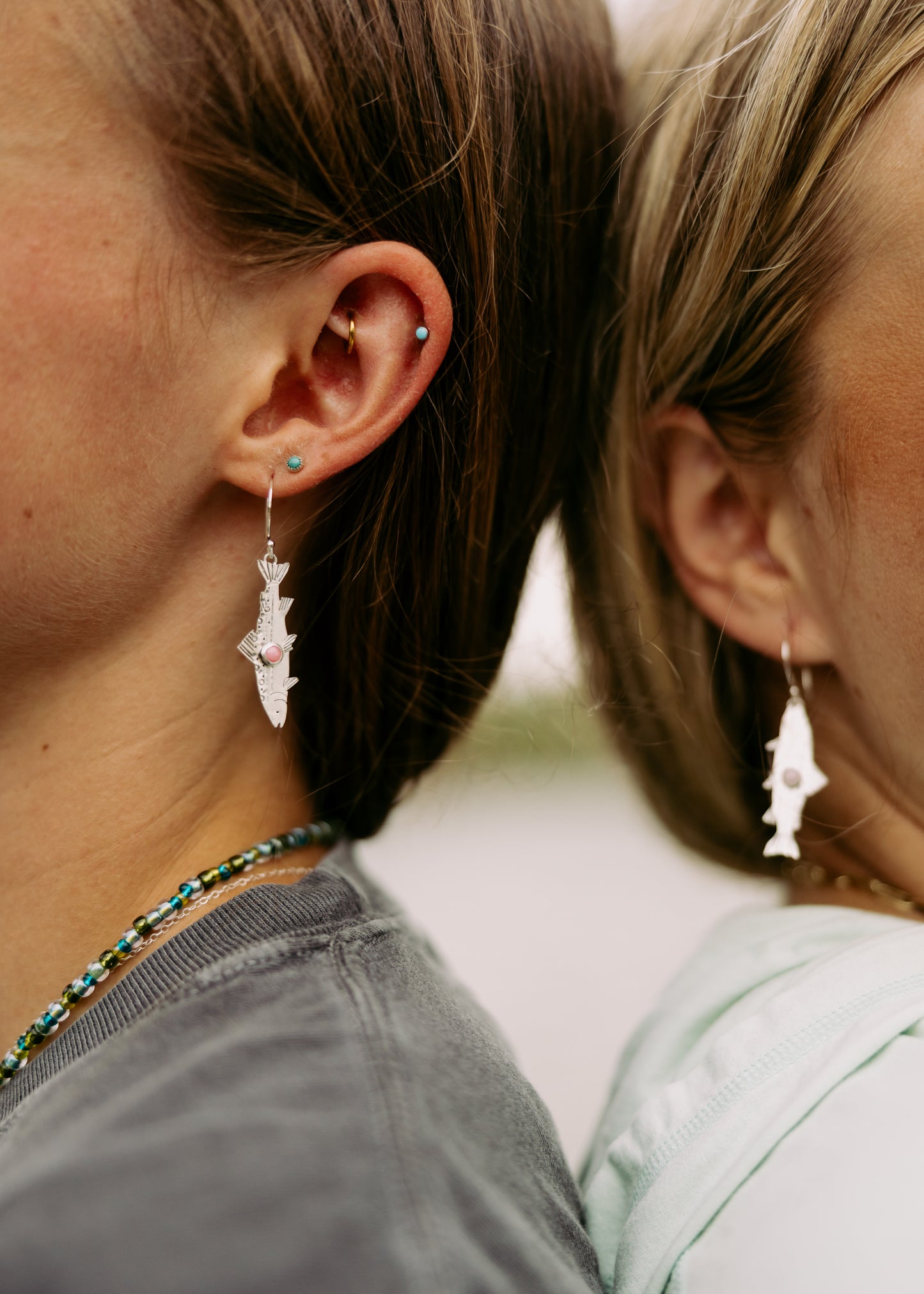 BROOK TROUT EARRINGS || Pink Spiney Oyster
