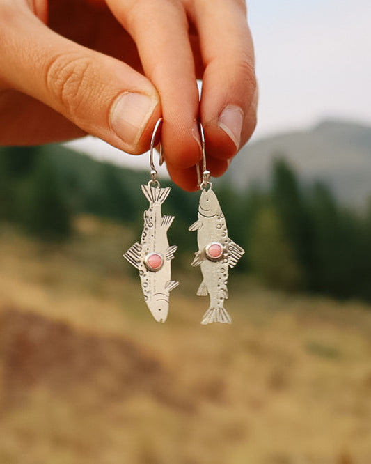BROOK TROUT EARRINGS || Pink Spiney Oyster