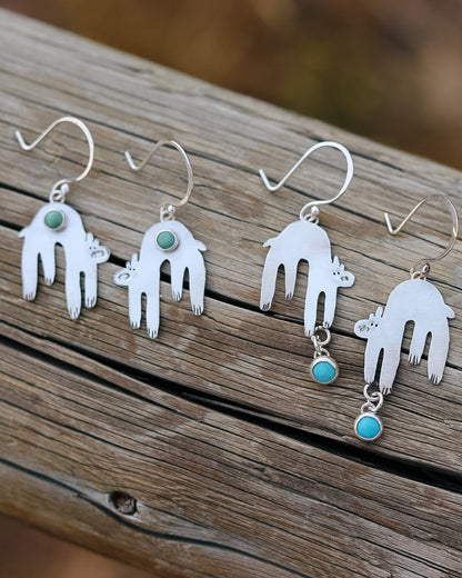 Doodle Bear Earrings || Lone mountain Turquoise