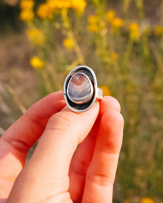 Crazy Lace Agate Ring || 8.5