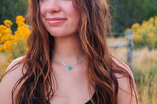 Stevie Necklace || White Water Turquoise