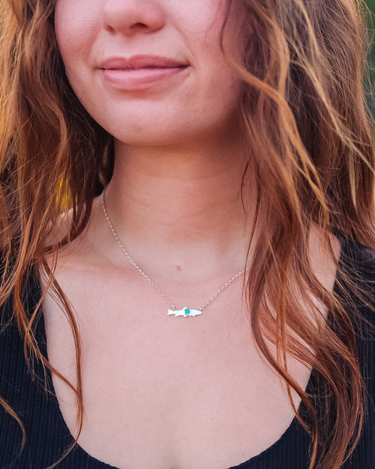 Turquoise Trout Bar Necklace