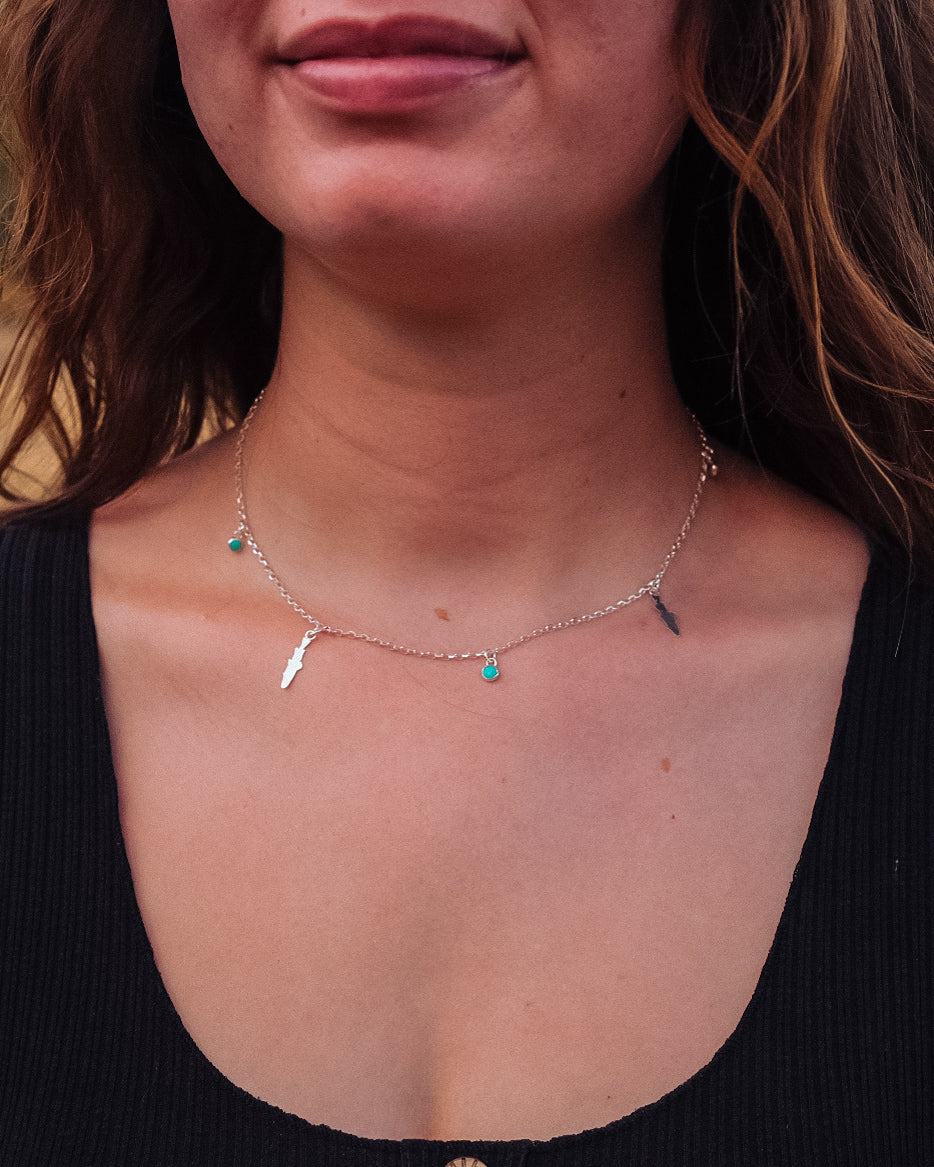 Turquoise Trout Charm Necklace