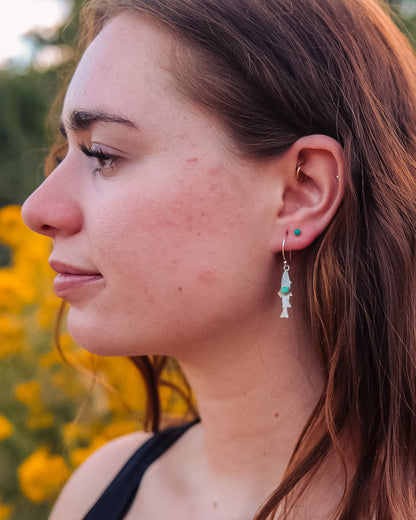 TAHOE TROUT EARRINGS || Sterling silver & Lone Mountain Turquoise