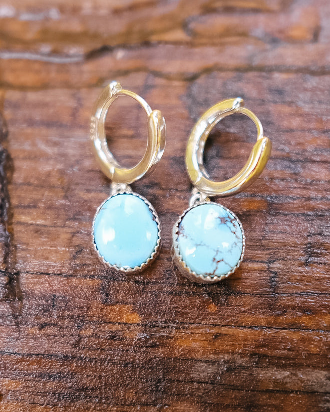 Golden Hills Turquoise Huggie Hoop Earrings