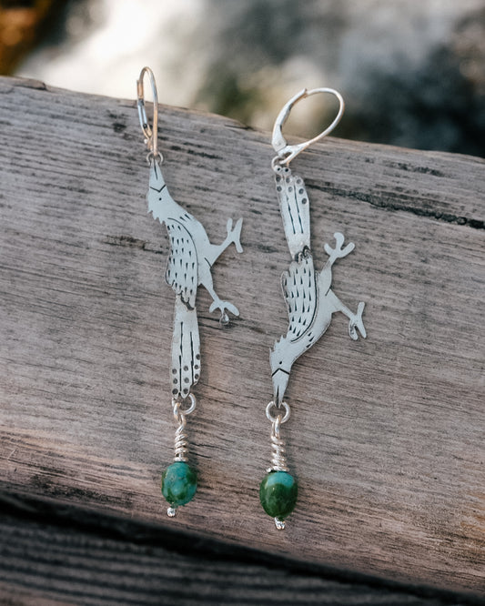 Road Runner Earrings || Sonoran Turquoise Beads
