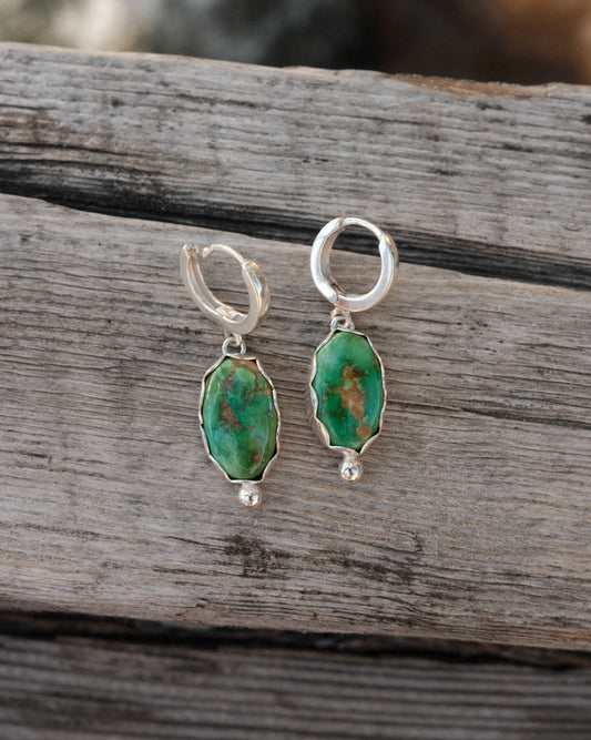 Sonoran Gold Turquoise Huggies