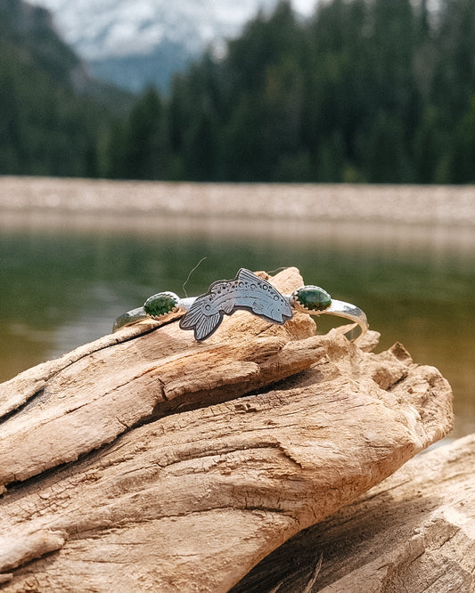 Jumping Tahoe Trout Cuff || 6" || Sonoran Gold Turquoise