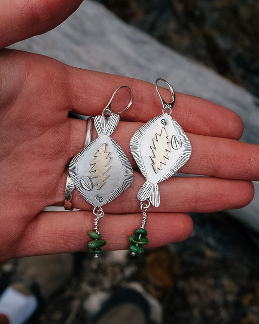 Grateful Halibut Earrings || Turquosie