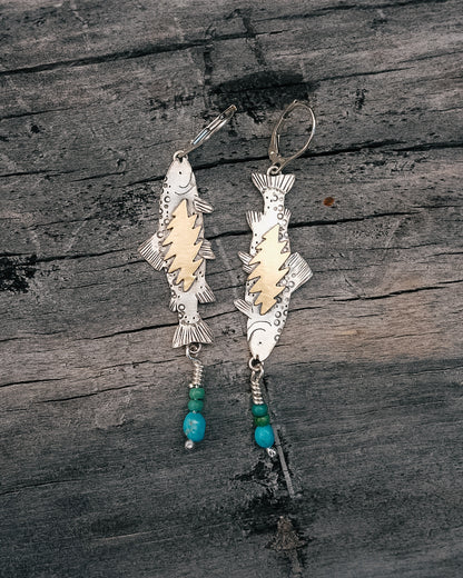Grateful Trout Earrings || Turquosie