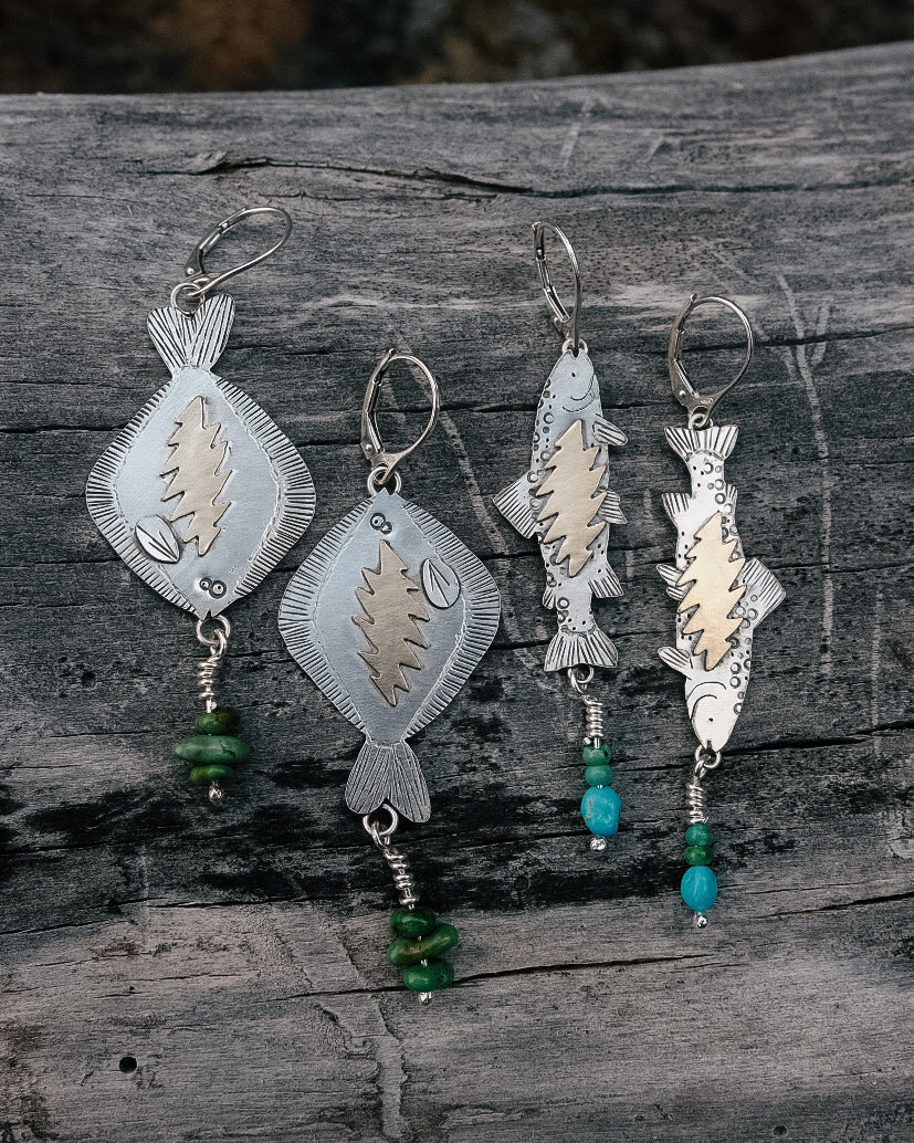 Grateful Trout Earrings || Turquosie