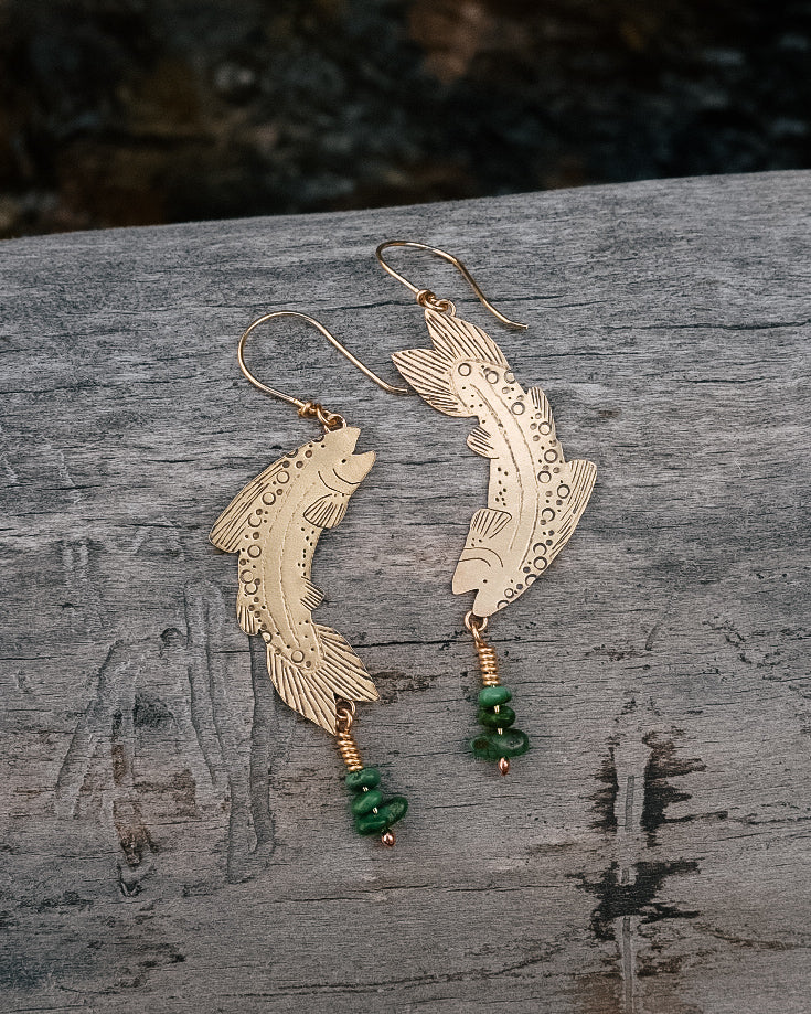 Jumping Trout || Brass || Sonoran Gold turquoise