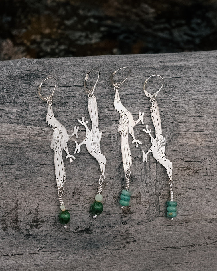 Road Runner Earrings || Lone Mountain Turquoise Beads