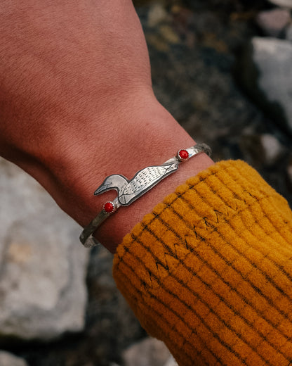 Loon Cuff || Red Coral || 6''