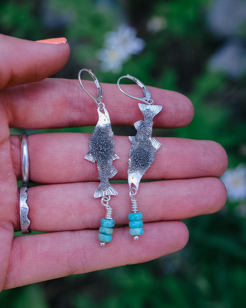 Kokanee Earrings || Blue Ridge Turquoise Beads