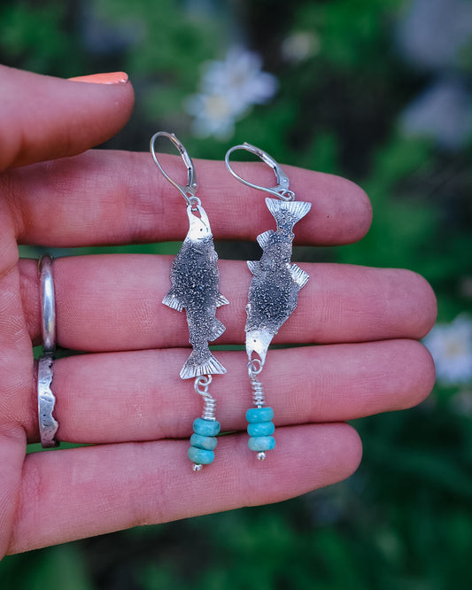 Kokanee Earrings || Blue Ridge Turquoise Beads
