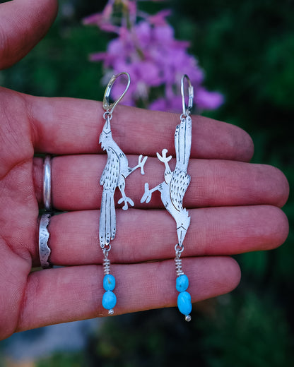 Roadrunner Earrings || Blue Ridge Turquoise Beads