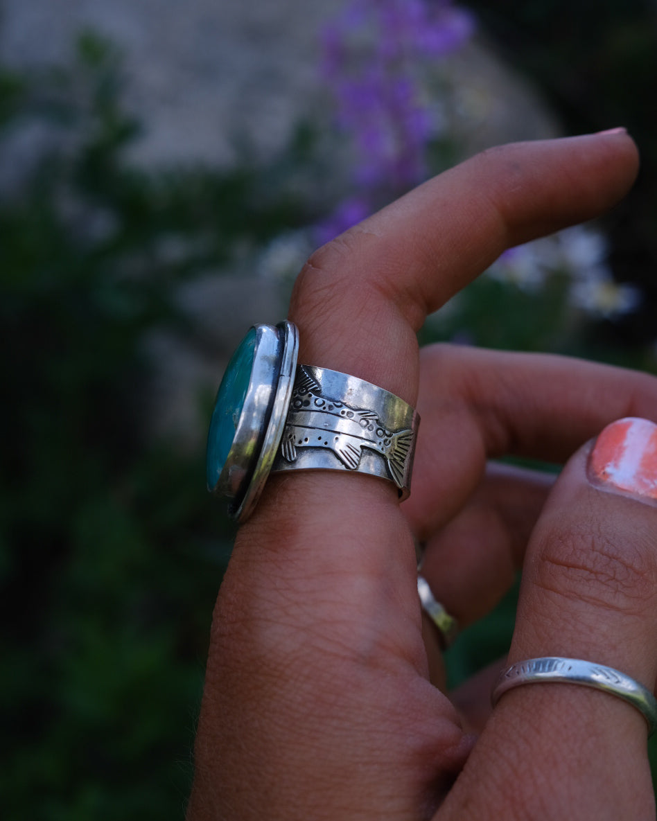 Split Trout Ring || Kingsman Turquoise || 7.75-8