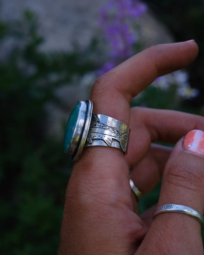Split Trout Ring || Kingsman Turquoise || 7.75-8