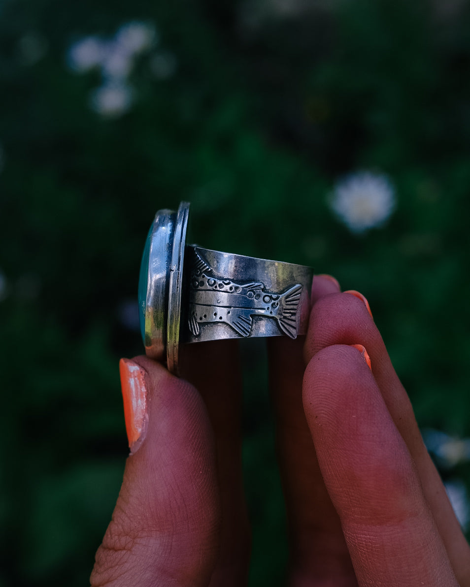 Split Trout Ring || Kingsman Turquoise || 7.75-8