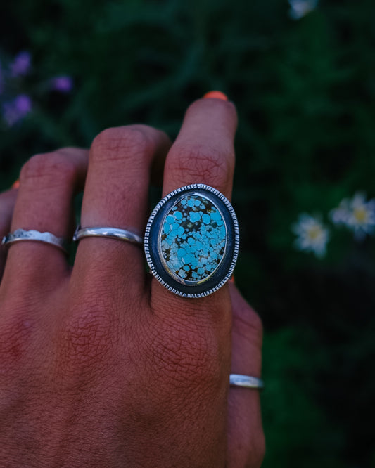 Bear Bum Ring || Nevada No.8 Turquoise || 8.25