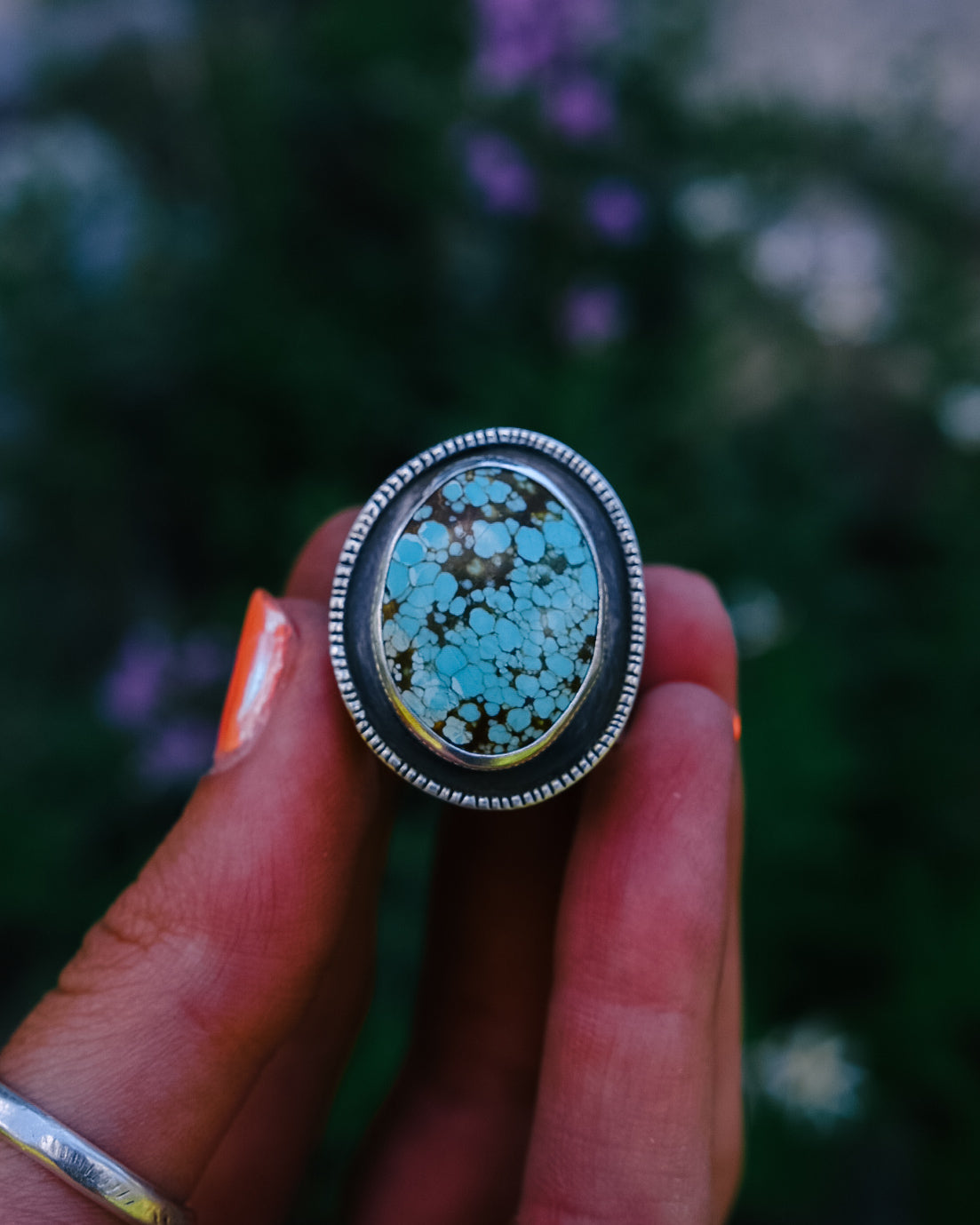 Bear Bum Ring || Nevada No.8 Turquoise || 8.25